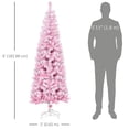 thumbnail image 3 of HOMCOM Snow Flocked Pencil Artificial Christmas Tree with Steel Base Pink, 3 of 10