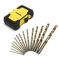 thumbnail image 3 of WorkPro Titanium Coated HSS Drill Bit Set-15 Piece,Plastic Case, 3 of 6