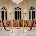thumbnail image 2 of Gold Stanchion Posts with 5 FT Red Velvet Ropes – Elegant Crowd Control Barriers for VIP Events, Red Carpets, Weddings & More, 2 of 9
