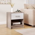 thumbnail image 4 of Costway Modern Nightstand Bedside Table with Drawer Open Storage Shelf for Small Spaces Light Gray, 4 of 10