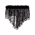 thumbnail image 2 of Sheer Valances for Small Windows, Lace Drapes with Tassels, Beige Polyester, 55.11x23.62in, Decorative Swags for Kitchen Living Room, Rod Pocket, Machine Washable, Good Gift, 2 of 7