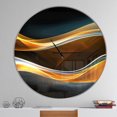 thumbnail image 3 of Designart '3D Gold Waves in Black ' Modern wall clock, 3 of 4
