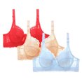 thumbnail image 1 of VEKDONE 2PC Women Leopard-Print Front Buckles Underwear No Steel Close Bra Multicolor L, 1 of 2