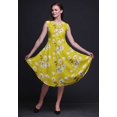 thumbnail image 2 of Bimba Robe d'Été Sans Manches à Col Rond pour Femmes, Imprimé Floral Oiseau Jaune et Magnolia, Tenue Décontractée-Xxx-Grand, 2 of 6