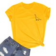 thumbnail image 1 of WEIYLL T-Shirts Women Small Dinosaur Print Yellow Tees Sizes S, 1 of 1
