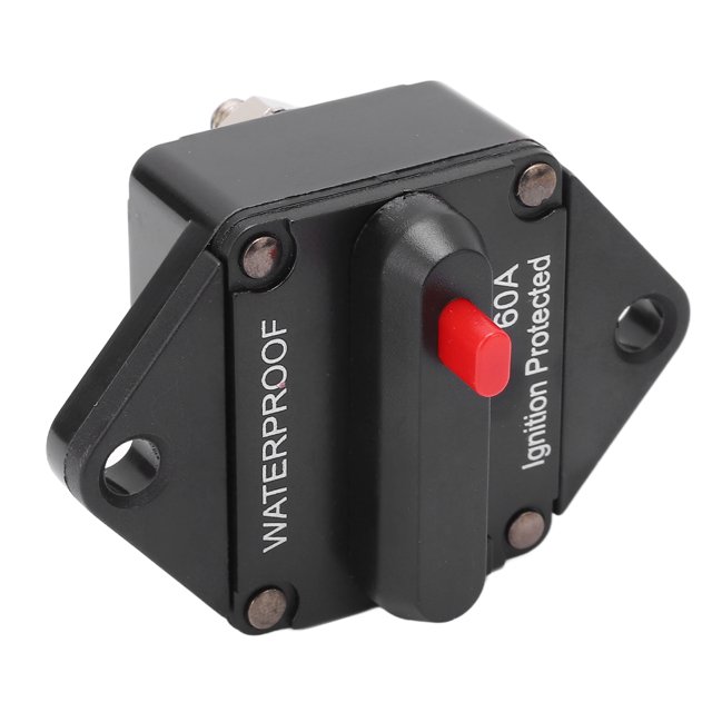 Disjoncteur, 32V Étanche Réinitialisation Manuelle Protecteur de Surcharge avec Interrupteur pour Voiture Bateau Camion Bus RV ATV 60A