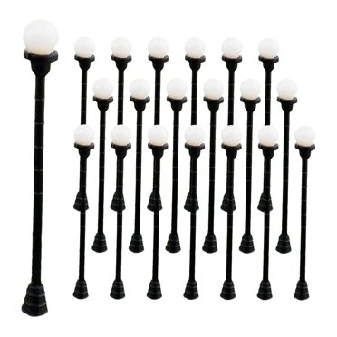 Yinanstore 20Pcs 1/100 Model Train Lamp Post Lights Micro Landscape DIY Projects Fairy Garden Accessories Dollhouse Decoration Mini Street Post Lights , A