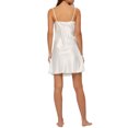 thumbnail image 3 of INSPIRE CHIC Nuisette en Satin à Dentelle pour Femme, Col en V, Robe de Détente, Camisole, Chemises de Nuit, G Blanc, 3 of 6