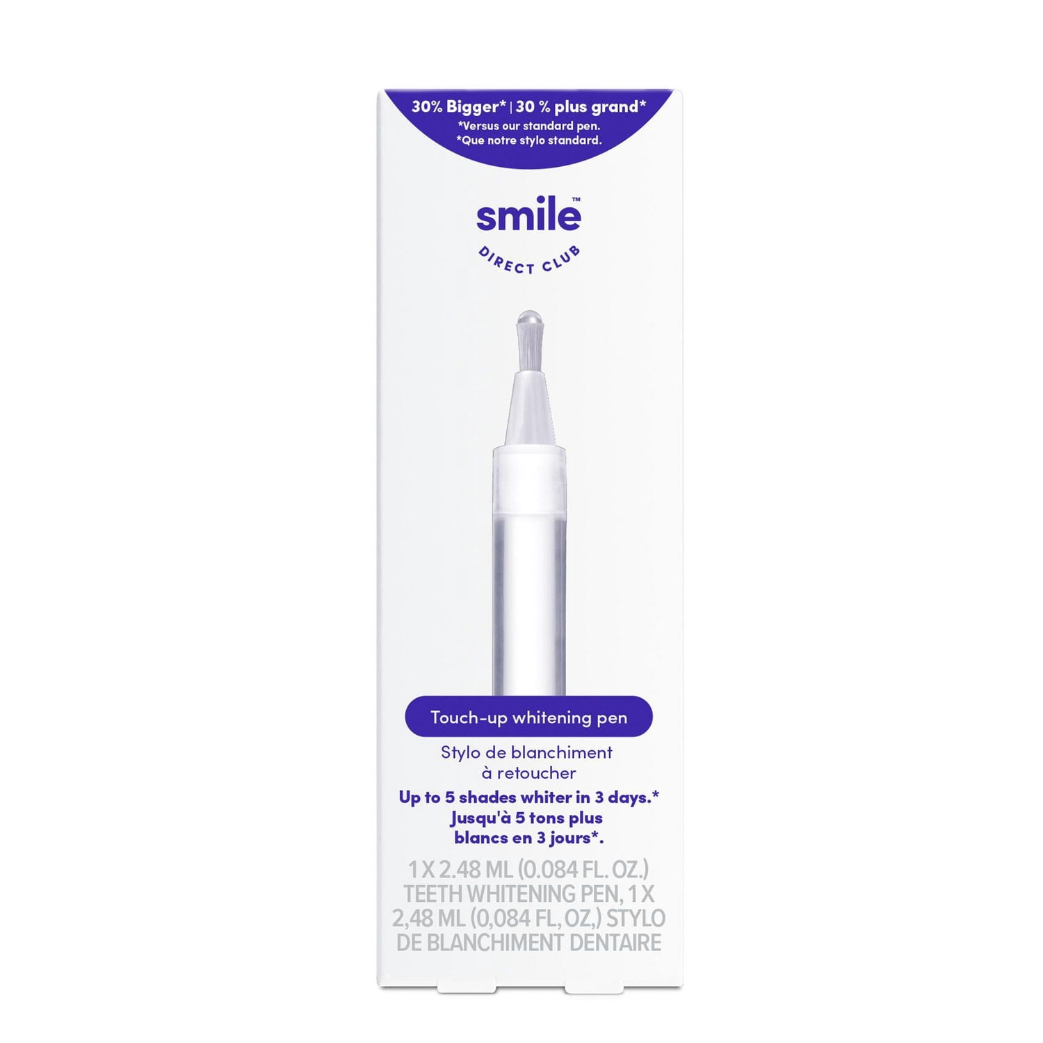 Stylo pour retouches de blanchiment des dents SmileDirectClub de 2,5 ml