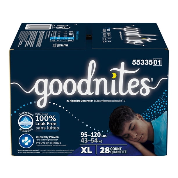 Goodnites Boys' Nighttime Bedwetting Underwear, Giga Pack, Size XS