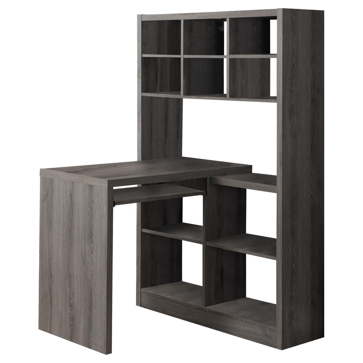 Monarch Specialties Computer Desk, Home Office, Bookcase, Corner, Storage Shelves, Left, Right Set-up, L Shape, Work, Laptop, Laminate, Brown, Contemporary, Modern