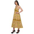thumbnail image 2 of Moomaya V-Neck Spaghetti Strap Sleeveless Flair Dress Printed Summer Clothing, 2 of 6