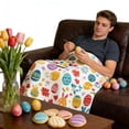 thumbnail image 4 of Flannel Blanket Easter Bunny Design 75 cm x 100 cm Multicolor Polyester Bed Blanket for Nap or Travel, 4 of 6