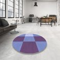 thumbnail image 4 of Ahgly Tapis d'Intérieur Lavable en Machine Carré Transitionnel Bleu Ciel, 4 Pieds Carré, 4 of 7