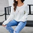 thumbnail image 4 of XZNGL Chunky Sweater Women Sweaters-Oversized Chunky Knit Color Block Drop Shoulder Batwing Sleeve Pullover Sweater Top Chunky Knit Sweater, 4 of 7