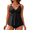 thumbnail image 1 of Charmo Retro Tankini Swimsuit for Womens Double Straps Swimwear Two Piece Bath Suit, 1 of 6