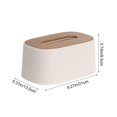 thumbnail image 2 of European-Style Elastic Tissue Box for Home and Office Desktop, Universal Fit, Durable Plastic with Rounded Edges, Modern Vertical Stripe Design(White), 2 of 5