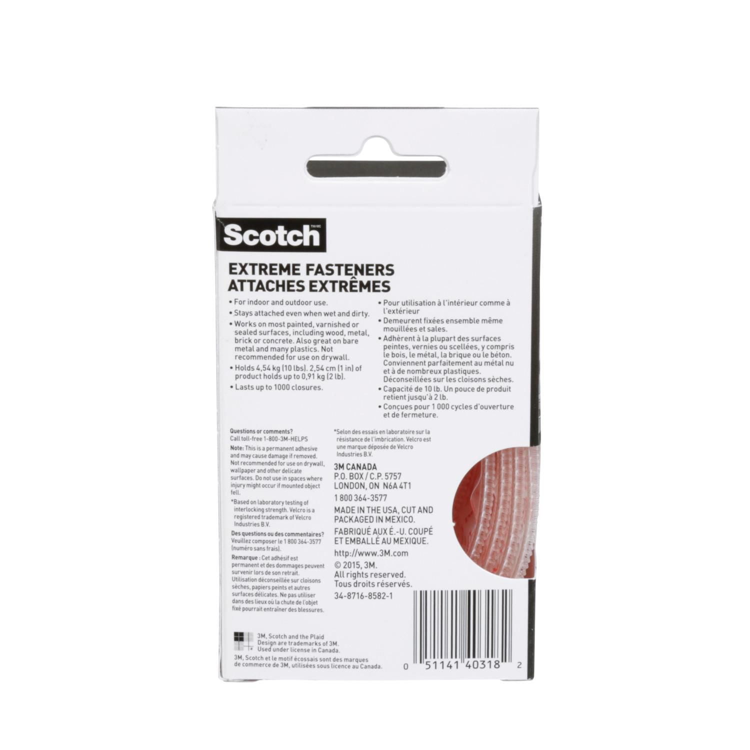 Attaches extrêmes de 1 po x 4 pi de ScotchMC, transparentes