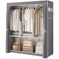 thumbnail image 1 of SUSUZI Garde-Robe Portable Armoire Garde-Robe Multifonction en Tissu Pliable Organisateur de Rangement pour Vêtements pour Rangement de Chambre, Gris, 1 of 11