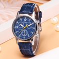 thumbnail image 2 of PVCS Blue-ray glass neutral quartz simulates wrist epidermal Leather Strap watch, 2 of 3