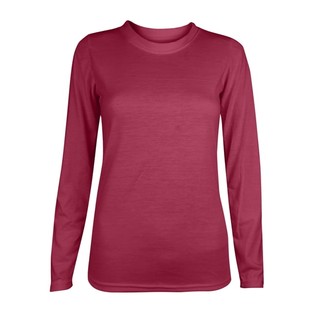 AherBiu T-Shirts à Manches Longues pour Femmes Col Ras du Cou Amples Basiques 2024 Automne Confortables Chandails Unis