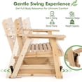 thumbnail image 3 of Patiojoy 2PCS Outdoor Fir Wood Rocking Chair Outdoor Glider Chair with Rotatable Hidden Cup Holder and Curved Seat, 3 of 8