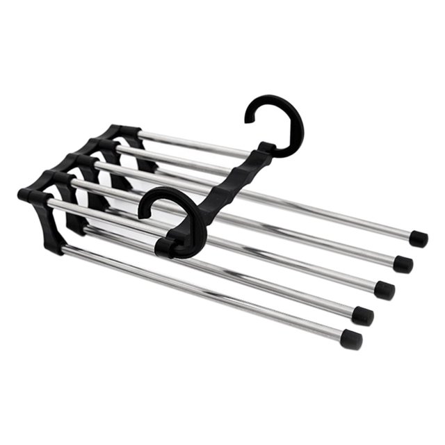 5 Tier Clothes Hanger Multi-function Stainless Steel Pants Trousers Racks Clothes Storage Drying Hanger