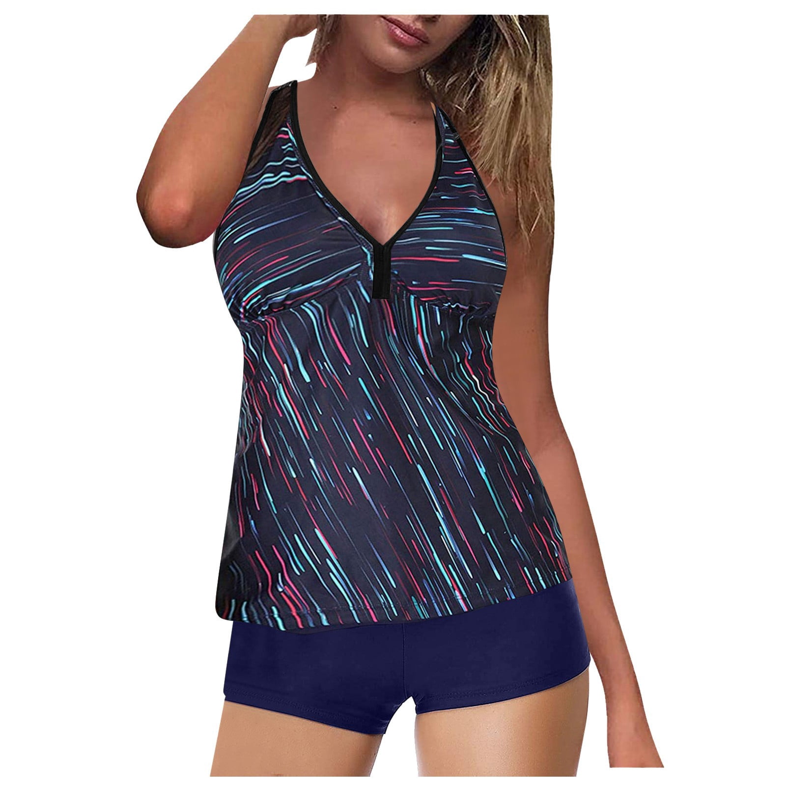 with Piece Tummy Suit Womens Swimsuit Size 16 Swimsuit Two Women Control 50S Swimsuits for Women Top Shorts Bathing Swimwears Plus Size Bathing Suits for Women Shorts Tankinis Set