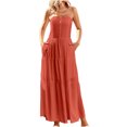 thumbnail image 2 of Robes pour Femmes Été 2023 Soutien-Gorge Uni pour Femme Grande Jupe Tempérament Robe Décontractée Robes de Soirée pour Femmes Élégantes Chic en Liquidation, 2 of 6