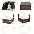 thumbnail image 2 of Gymax 7PCS Rattan Patio Sectional Furniture Set w/ 30'' Fire Pit Table & Red Cushion, 2 of 6