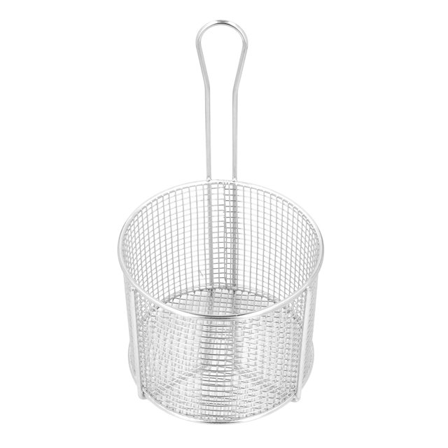 Chip Serving Frying Basket, Round French Fry Chip Fry Basket Food Presentation Strainer Potato Cooking Tool for Frying Serving Food