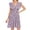 Purple, variant on Pisexur Women's Summer Casual Boho Dress Floral Print V Neck Ruffle Sleeve High Waist Flowy Chiffon Sundress Midi Beach Dresses
