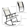 thumbnail image 3 of Outsunny 2pc Patio Foldable Rocking Chair Set w/ Breathable Mesh Seat & Backrest, Padded Headrest for Park, Backyard, Garden, Cream White, 3 of 10