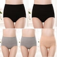 thumbnail image 2 of Plebaso Womens High Waisted Cotton Underwear Full Coverage Ladies Panties Multipack Regular and Plus Size, 2 of 3