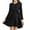 Black, variant on RXMEKW Maternity Dress for Women Solid Color Round Neck Long Sleeve with Cinched Waist Loose Fit Comfortable Pregnancy Skirt for Outdoor Wear