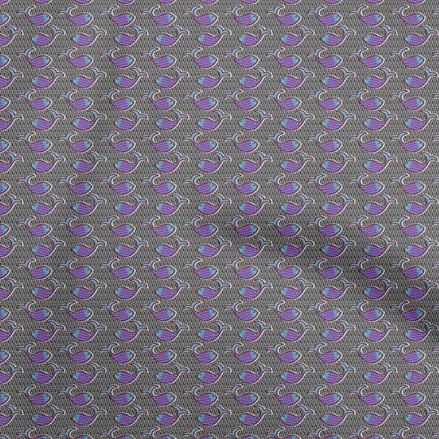 oneOone Polyester Spandex Black Fabric Kalamkari Fish Sewing Craft Projects Fabric Prints By Yard 56 Inch Wide