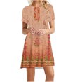thumbnail image 3 of Cameland Robe d'Été pour Femme, Mode Bord de Mer, Décontractée, Imprimée, à Manches Courtes, à Col Rond, 3 of 5