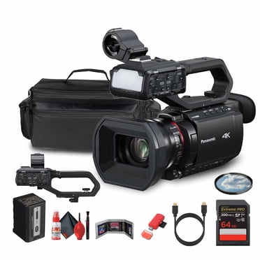 Panasonic HC-X2100) HC-X2100 UHD 4K 3G-SDI/HDMI Pro Caméscope Léger avec Zoom 24x ( + Étui + Carte Mémoire 64 Go + Trousse de Nettoyage + Câble HDMI + Filtre UV 62 mm + Porte-Cartes + Lecteur de Cartes