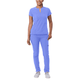 thumbnail image 1 of Adar Addition Go-Higher Scrub Set For Women - Notched V-Neck Scrub Top & Skinny Cargo Scrub Pants, 1 of 7