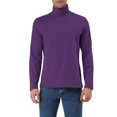 thumbnail image 1 of INSPIRE CHIC Chandails pour Hommes, Chandail à Col Roulé, Manches Longues, Extensible, Coupe Ajustée, Hauts 34 Violet Foncé, 1 of 7