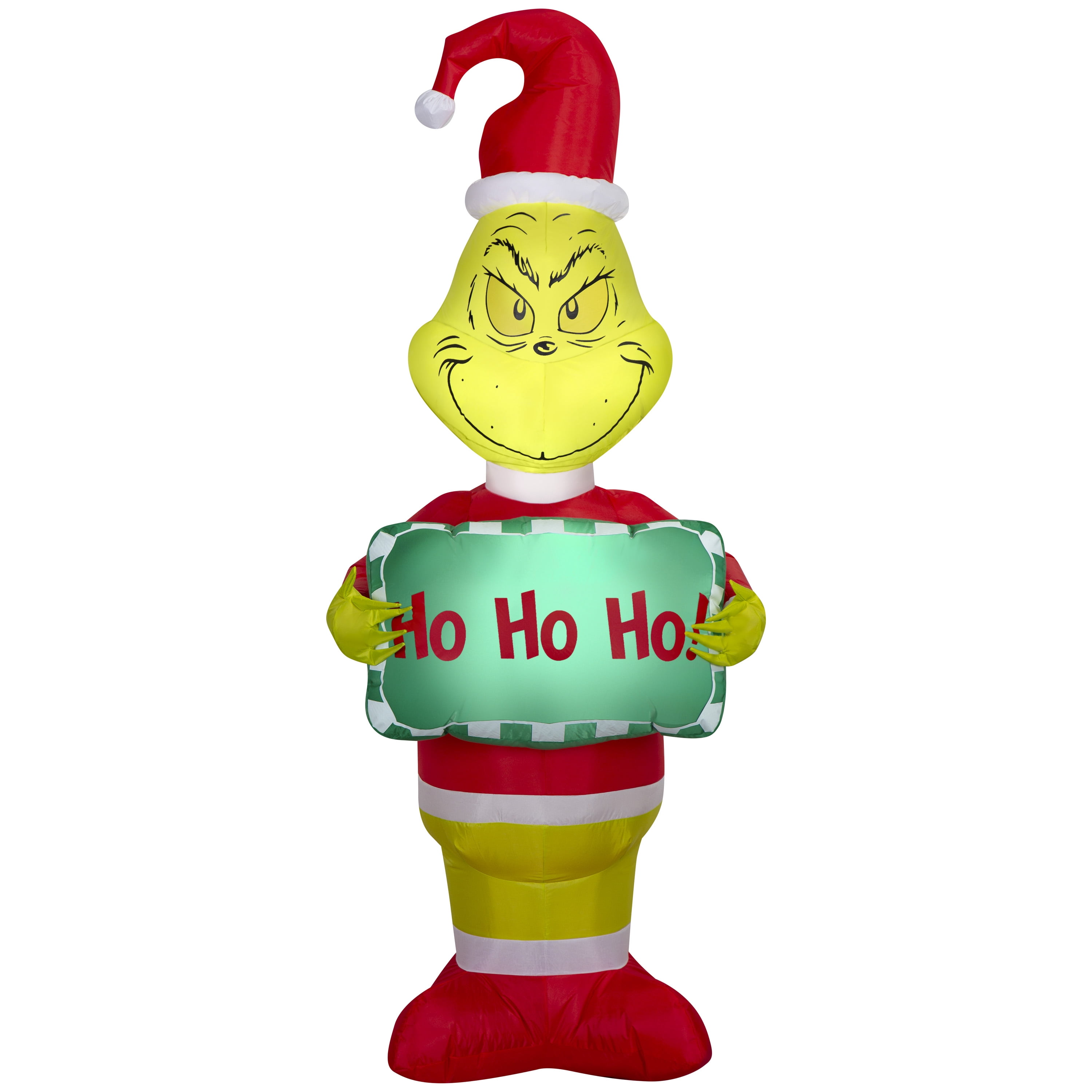 Grinch gonflable de Noël pour jardin Airblown tenant une pancarte MD Dr. Seuss (WM CA)