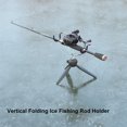 thumbnail image 2 of Fish Pole Holder Strong Load-bearing Adjustable Angle Support Rod Metal Vertical Folding Ice Fishing Rod Holder Angling Tools, 2 of 7