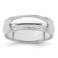 thumbnail image 1 of Bague Classique de Mariage en Argent Sterling 925 6 mm Demi-Ronde Perlée Taille 11,5, 1 of 6