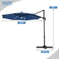 thumbnail image 2 of Costway 10ft Solar LED Cantilever Offset Patio Umbrella 360dgrees Rotation Aluminum Blue, 2 of 7
