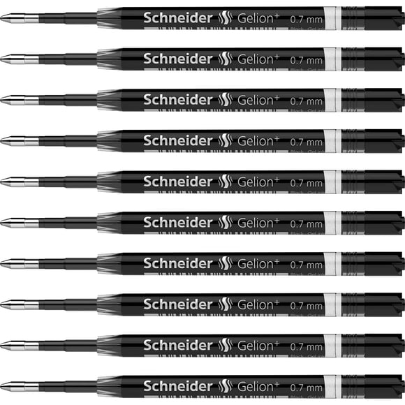 Schneider Gelion+ Gel Ink Cartridges, 0.7 mm, ISO Format G2, Black Ink, Box of 10 Refills (103901)