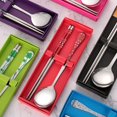 thumbnail image 1 of 2Pcs Portable Metal Tableware Outdoor Picnic Camping Cutlery Chopsticks Spoon, 1 of 9