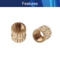 thumbnail image 3 of Wekity M4x5mm Female Thread Knurled Nuts,200PCS Hx5mm OD Brass Threaded Insert Embedment Nuts Hydraulic Welded Joint Injection Molding Assortment Kit for 3D Printing Injection Molding-0621, 3 of 5