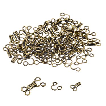 Unique Bargains 40pcs Sewing Hook and Eye Closure Suitable for Bra Clothing Trousers Skirt Sewing DIY Craft Bronze