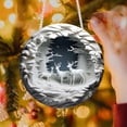 thumbnail image 1 of Bdday Round Acrylic Christmas Decorations Reindeer Hanging Sign Festive Wall Decorations, 1 of 5