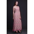 thumbnail image 3 of Bimba Robe à Bretelles Smockée en Georgette pour Femmes à Imprimé Floral Feuilles et Jasmin Arabe - Moyen, 3 of 7